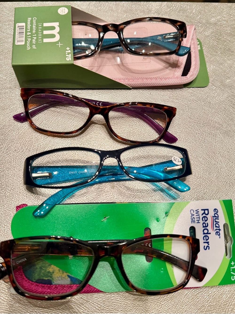 Assorted Tortoiseshell & Blue Women's Reading Glasses - +1.75.